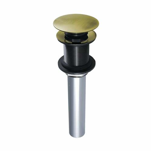 Kingston Brass EV7003 Antique Brass Push Pop-Up Drain, 22 Gauge, No Overflow