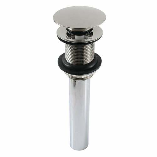 Kingston Brass EV7006 Push Pop-Up Drain, 22 Gauge, Polished Nickel, No Overflow