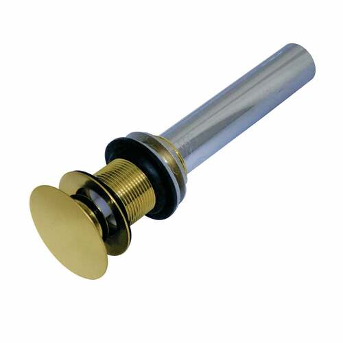 Kingston Brass EV7007 Brushed Brass Push Pop-Up Drain, 22 Gauge, No Overflow