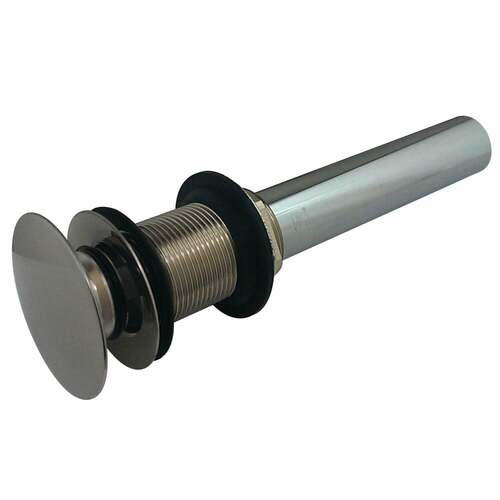Kingston Brass EV7008 Brushed Nickel Push Pop-Up Drain, 22 Gauge, No Overflow