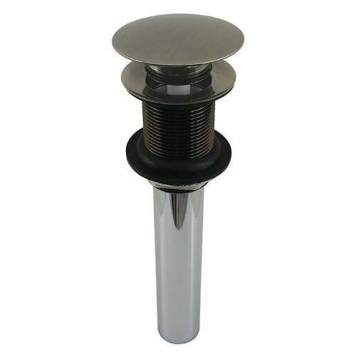 Kingston Brass EV700VN Black Stainless Push Pop-Up Drain, 22 Gauge, No Overflow