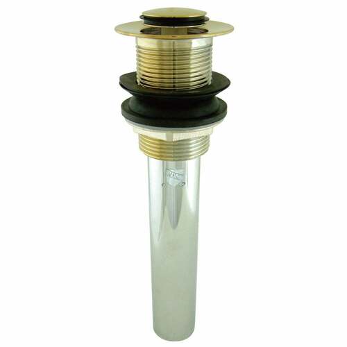 Kingston Brass EV8002 Push Pop-Up Drain, 22 Gauge, Polished Brass, No Overflow