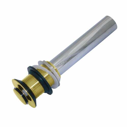 Kingston Brass EV8007 Brushed Brass Push Pop-Up Drain, 22 Gauge, No Overflow