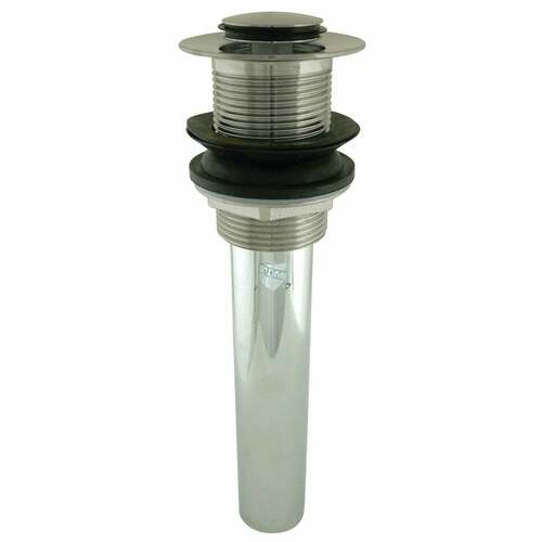 Kingston Brass EV8008 Brushed Nickel Push Pop-Up Drain, 22 Gauge, No Overflow