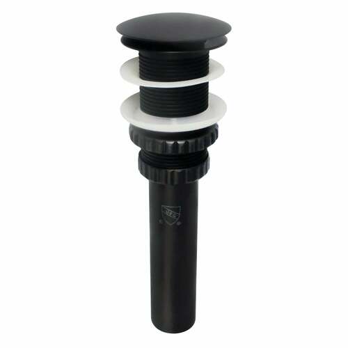 Kingston Brass EV8210MB Fauceture Coronel Matte Black Push Pop-Up Sink Drain, No Overflow