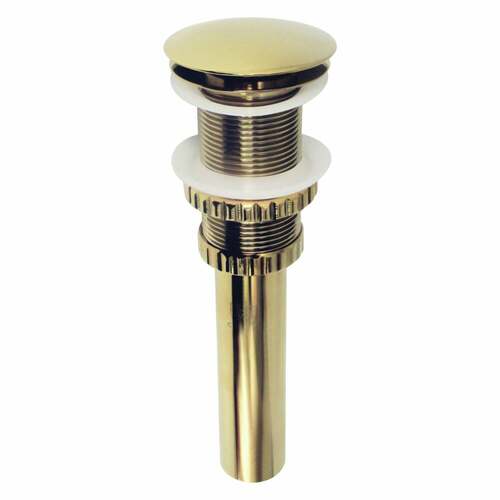Kingston Brass EV8212 Fauceture Coronel Push Pop-Up Sink Drain, Polished Brass, No Overflow