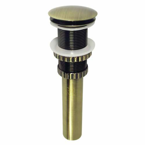 Kingston Brass EV8213 Fauceture Coronel Antique Brass Push Pop-Up Sink Drain, No Overflow