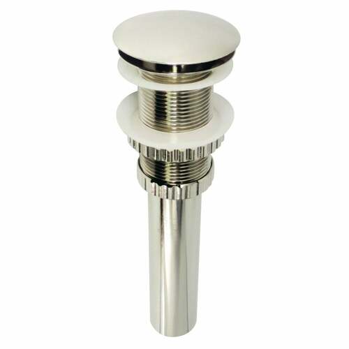 Kingston Brass EV8216 Fauceture Coronel Push Pop-Up Sink Drain, Polished Nickel, No Overflow