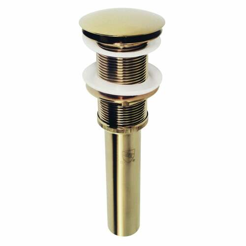 Kingston Brass EV8312 Coronet Push Pop-Up Sink Drain, Polished Brass, No Overflow