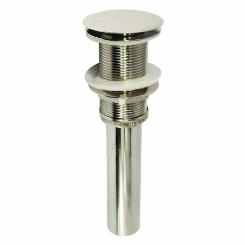 Kingston Brass EV8316 Coronet Push Pop-Up Sink Drain, Polished Nickel, No Overflow