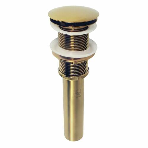 Kingston Brass EV8317 Coronet Push Pop-Up Sink Drain, Brushed Brass, No Overflow