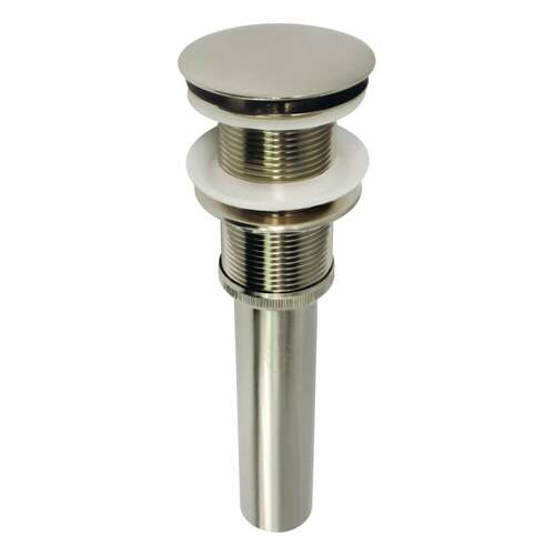 Kingston Brass EV8318 Coronet Brushed Nickel Push Pop-Up Sink Drain, No Overflow