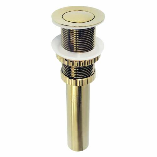 Kingston Brass EV8412 Coronet Push Pop-Up Sink Drain, Polished Brass, No Overflow