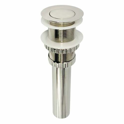 Kingston Brass EV8416 Coronet Push Pop-Up Sink Drain, Polished Nickel, No Overflow