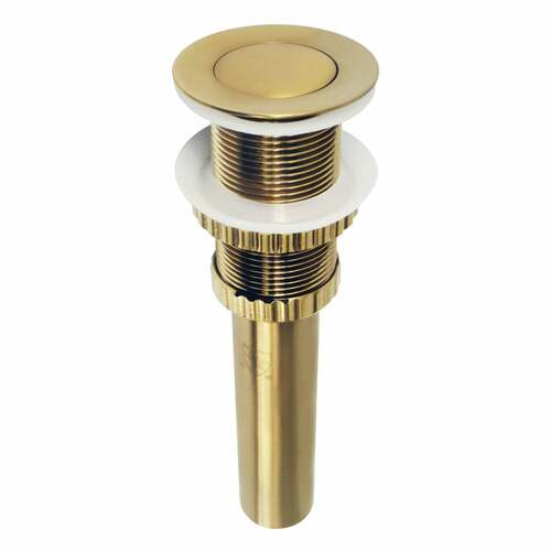 Kingston Brass EV8417 Coronet Brushed Brass Push Pop-Up Sink Drain, No Overflow