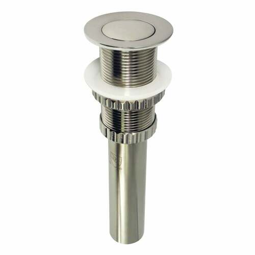 Kingston Brass EV8418 Coronet Brushed Nickel Push Pop-Up Sink Drain, No Overflow