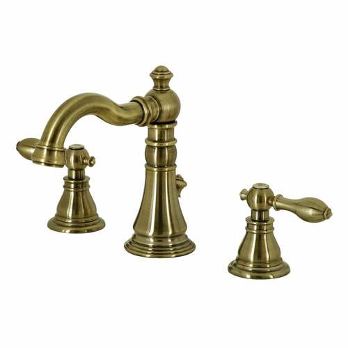 Kingston Brass FSC19733ACL American Classic Widespread Bathroom Faucet, Antique Brass with Pop-Up