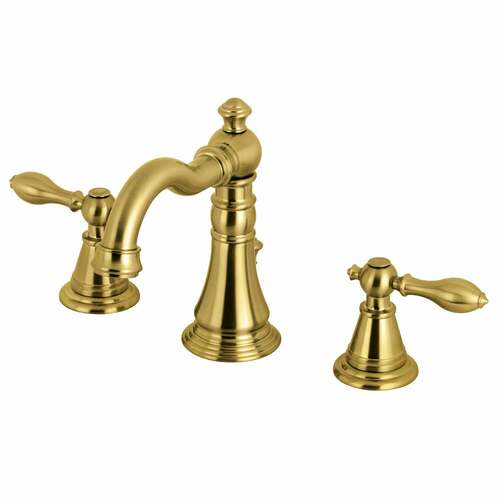 Kingston Brass FSC1973AL English Classic Widespread Bathroom Faucet, Brushed Brass with Pop-Up