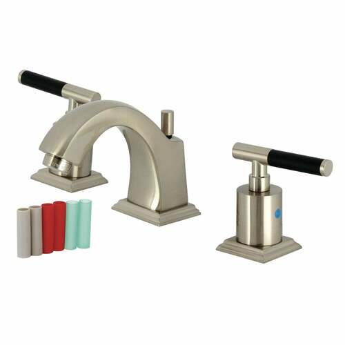Kingston Brass FSC4688CKL Kaiser Brushed Nickel Widespread Bathroom Faucet with Pop-Up Drain