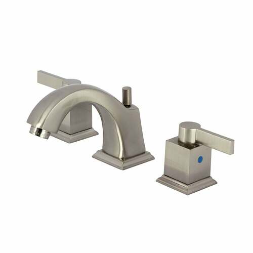 Kingston Brass FSC4688NQL Meridian Brushed Nickel Widespread Bathroom Faucet with Pop-Up Drain