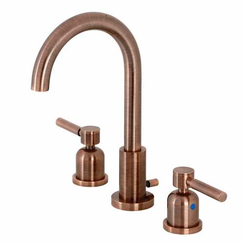 Kingston Brass FSC892DLAC Concord Antique Copper Widespread Bathroom Faucet with Brass Pop-Up