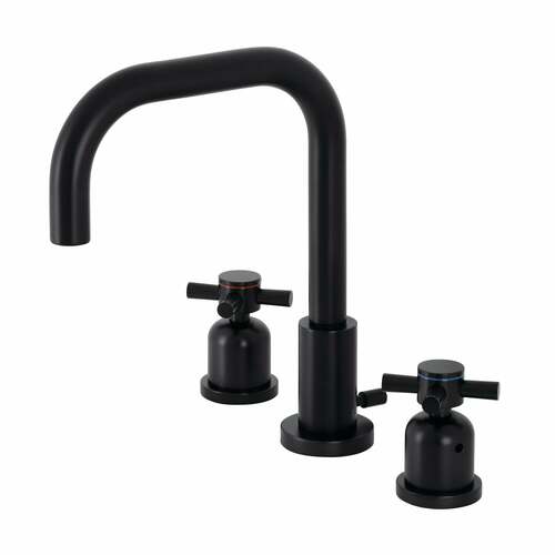 Kingston Brass FSC8930DX Concord Matte Black Widespread Bathroom Faucet with Brass Pop-Up