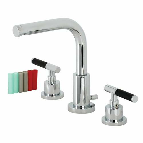 Kingston Brass FSC8951CKL Kaiser Widespread Bathroom Faucet, Brass Pop-Up, Polished Chrome