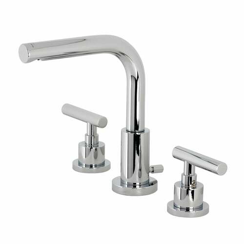 Kingston Brass FSC8951CML Manhattan Widespread Bathroom Faucet, Brass Pop-Up, Polished Chrome