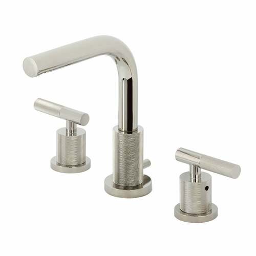 Kingston Brass FSC8959KNL Convergent Widespread Bathroom Faucet, Knurled Handle, Polished Nickel