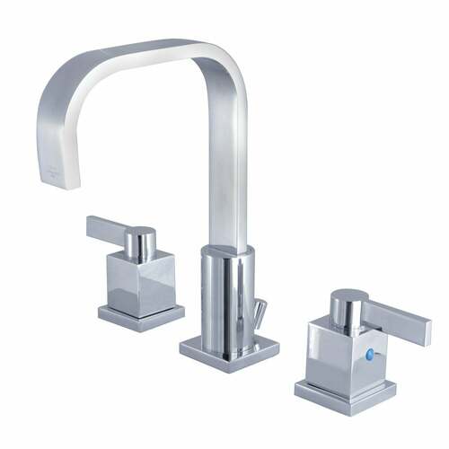 Kingston Brass FSC8961NQL Meridian Polished Chrome Widespread Bathroom Faucet with Drain