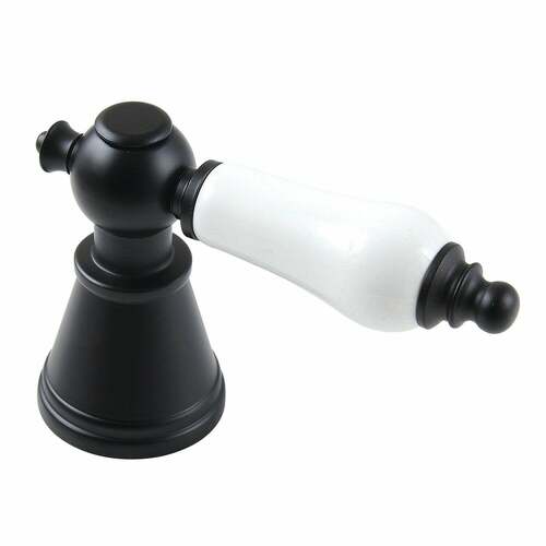 Kingston Brass FSCDH1970PL Matte Black Porcelain Lever Diverter Handle for Tub Shower Faucet