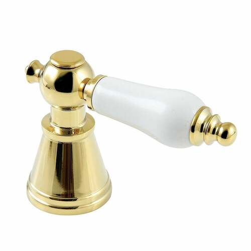 Kingston Brass FSCDH1972PL Porcelain Lever Diverter Handle for Tub Shower Faucet, Polished Brass