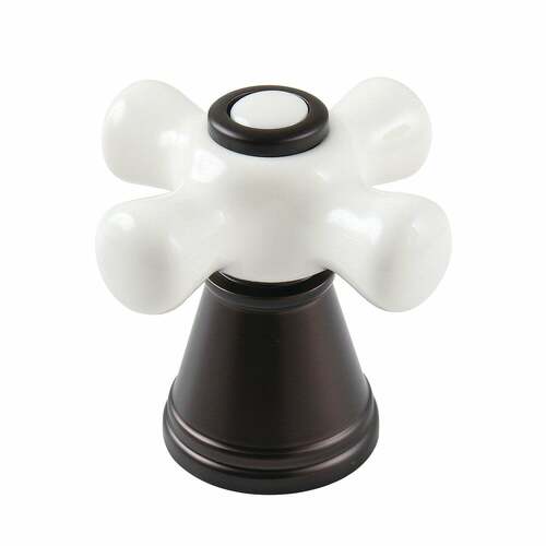 Kingston Brass FSCDH1975APX Porcelain Cross Handle Diverter for Tub Shower Faucet, Oil Rubbed Bronze