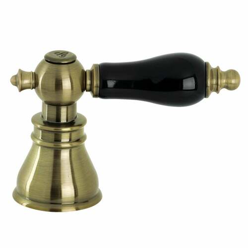 Kingston Brass FSCH19733AKLC Black Porcelain Lever Handle (Cold Side) - Antique Brass