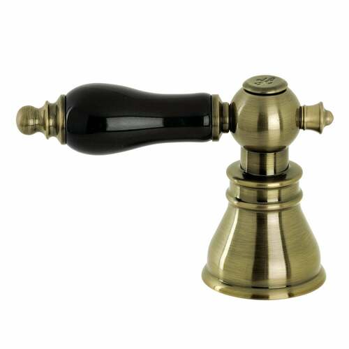 Kingston Brass FSCH19733AKLH Antique Brass Black Porcelain Lever Handle (Hot Side)