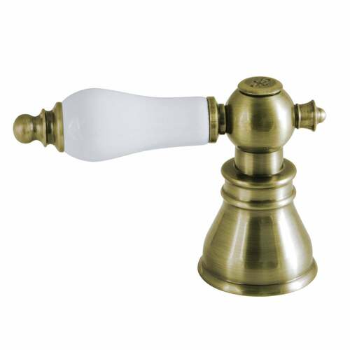 Kingston Brass FSCH19733APLH American Patriot Antique Brass Hot Side Porcelain Lever Handle