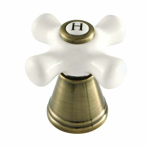 Kingston Brass FSCH19733APXH Antique Brass Porcelain Cross Handle (Hot Side)