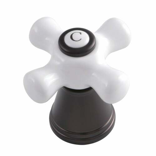 Kingston Brass FSCH1975APXC Oil Rubbed Bronze Porcelain Cross Handle (Cold Side)