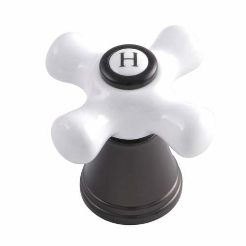Kingston Brass FSCH1975APXH Porcelain Cross Handle (Hot), Oil Rubbed Bronze