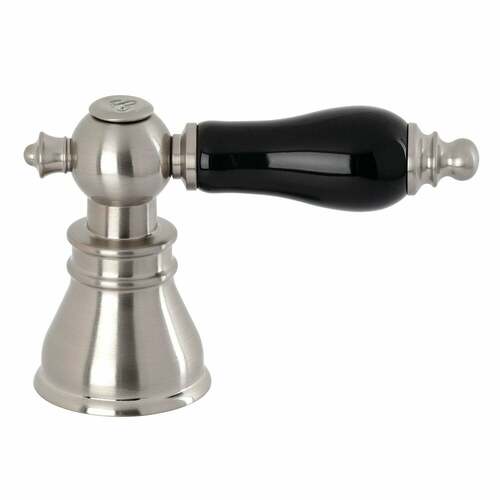 Kingston Brass FSCH1978AKLC Black Porcelain Lever Handle (Cold), Brushed Nickel