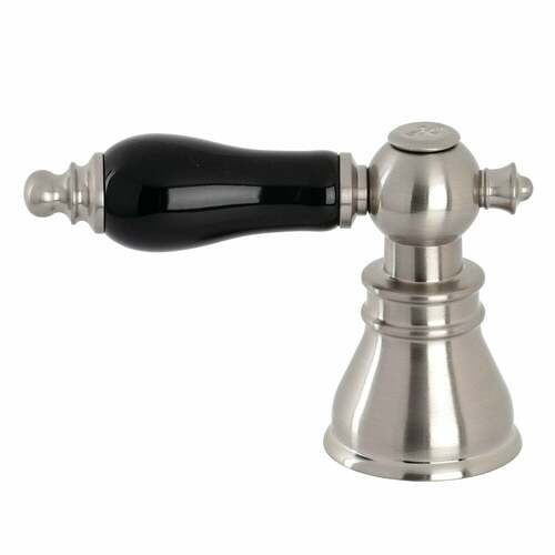 Kingston Brass FSCH1978AKLH Black Porcelain Lever Handle (Hot Side) - Brushed Nickel