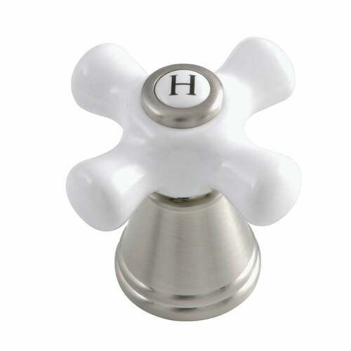 Kingston Brass FSCH1978APXH Brushed Nickel Porcelain Cross Handle (Hot Side)
