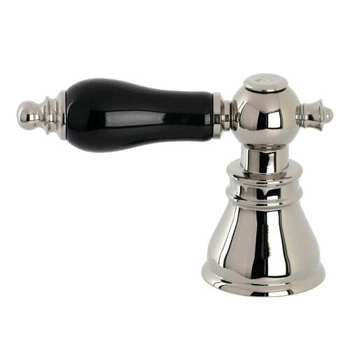 Kingston Brass FSCH1979AKLH Black Porcelain Lever Handle (Hot Side) in Polished Nickel