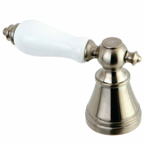 Kingston Brass FSH7618PLH Brushed Nickel Porcelain Lever Handle (Hot Side)