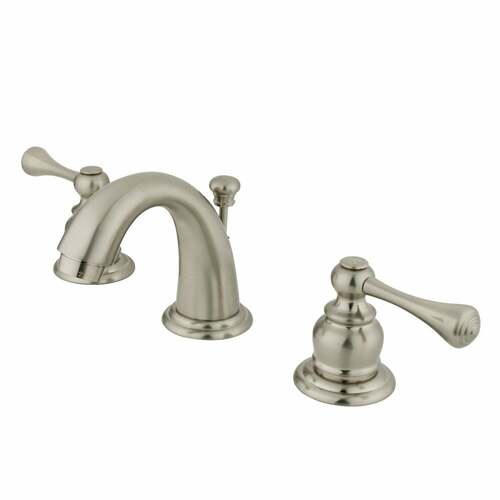 Kingston Brass GKB918BL Vintage Widespread Bathroom Faucet with Pop-Up Drain, Brushed Nickel