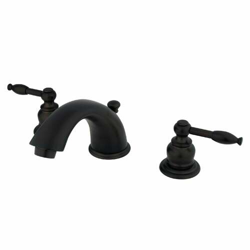 Kingston Brass GKB965KL Knight Widespread Bathroom Faucet with Pop-Up Drain, Oil Rubbed Bronze
