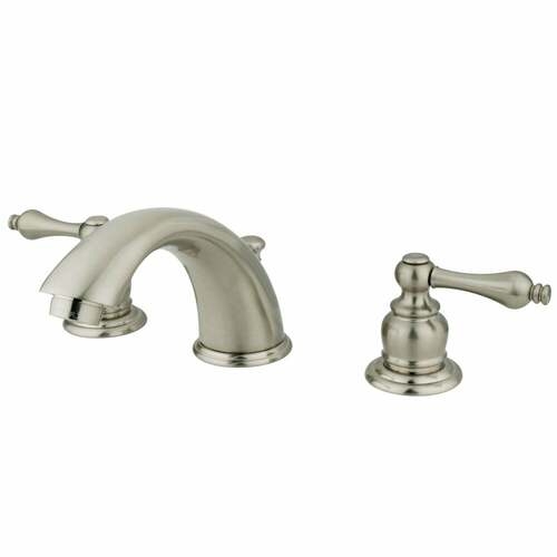 Kingston Brass GKB978AL Victorian Brushed Nickel Widespread Bathroom Faucet with Pop-Up Drain