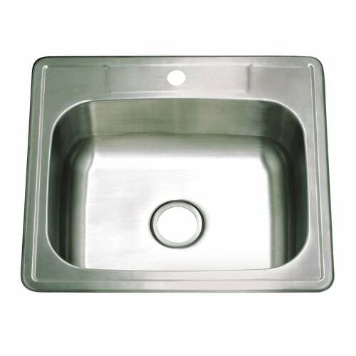 Kingston Brass GKTS252281 Gourmetier Brushed Drop-in Single Bowl Kitchen Sink