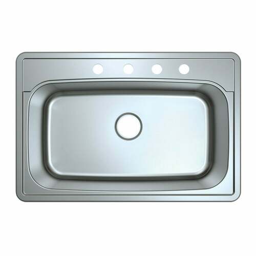 Kingston Brass GKTS332290 Gourmetier Brushed Drop-in Single Bowl Kitchen Sink