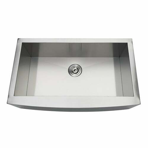 Kingston Brass GKTSF33209 Gourmetier Brushed Stainless Steel Drop-In Single Bowl Farmhouse Sink